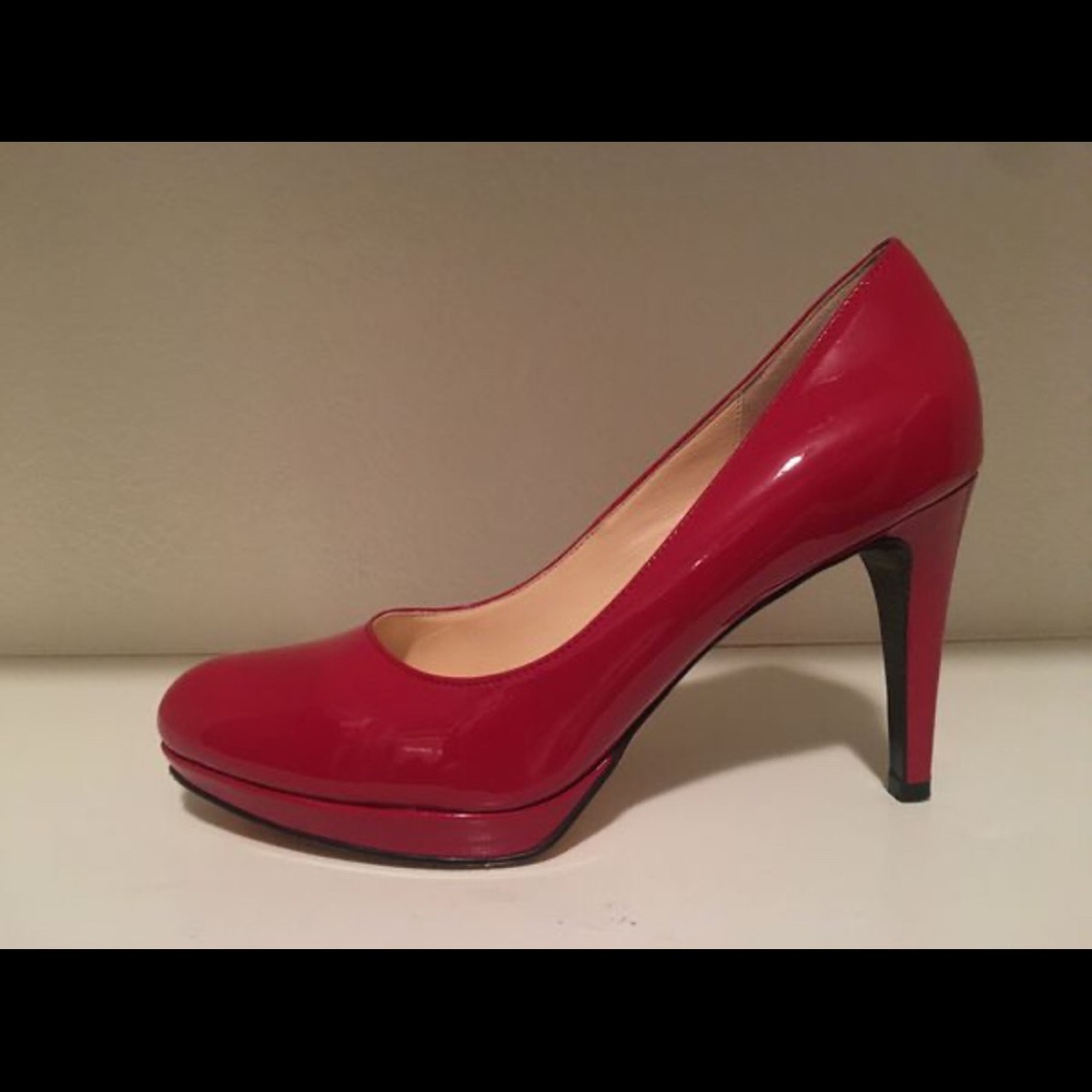 Cole Haan Red Patent Leather Platform Heels Size 8